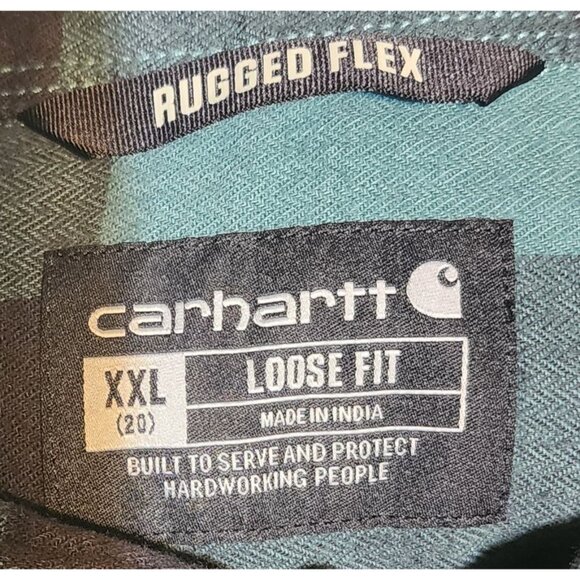 Carhartt Womens Rugged Flex Plaid Long Sleeve Button-Up Shirt XXL Loose Fit - Picture 3 of 5